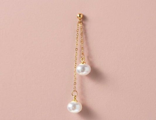 Boucles d’oreilles perles blanches