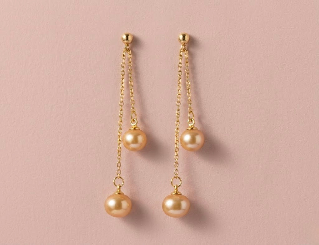 Boucles d’oreilles perles corails