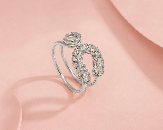 Bague strass argent